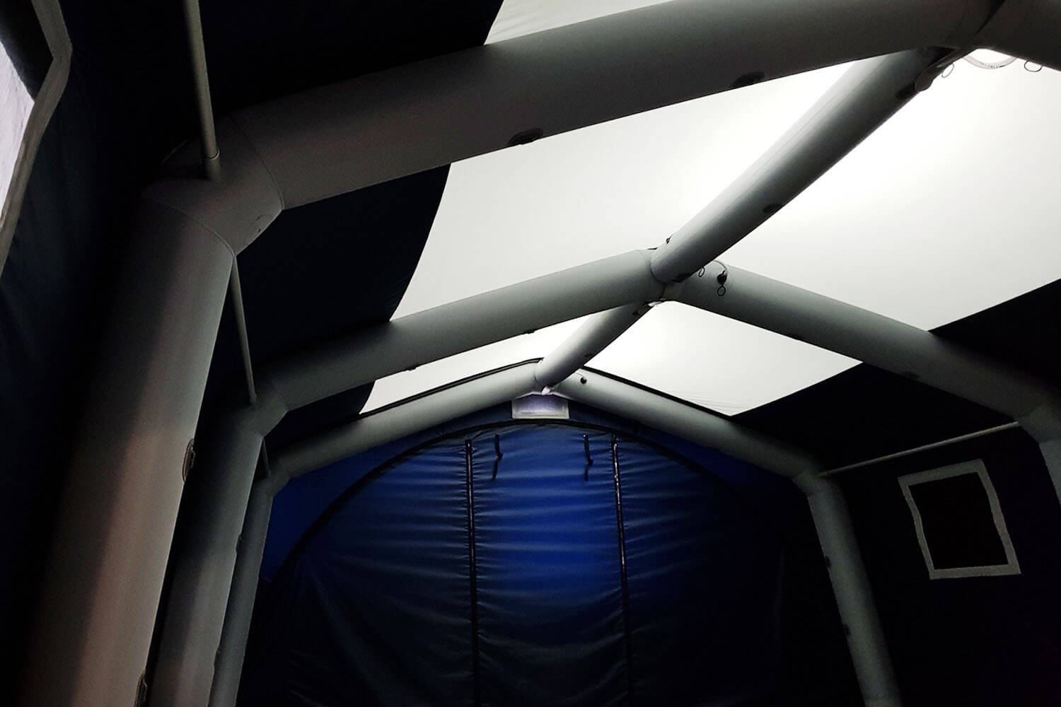 Interior of the rapid deploy inflatable medical tent Nixus PGK
