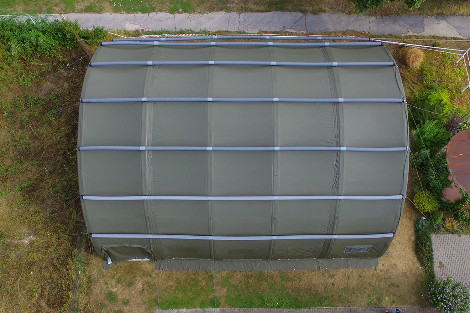 Rapid deploy patented inflatable military tent Nixus RIBS