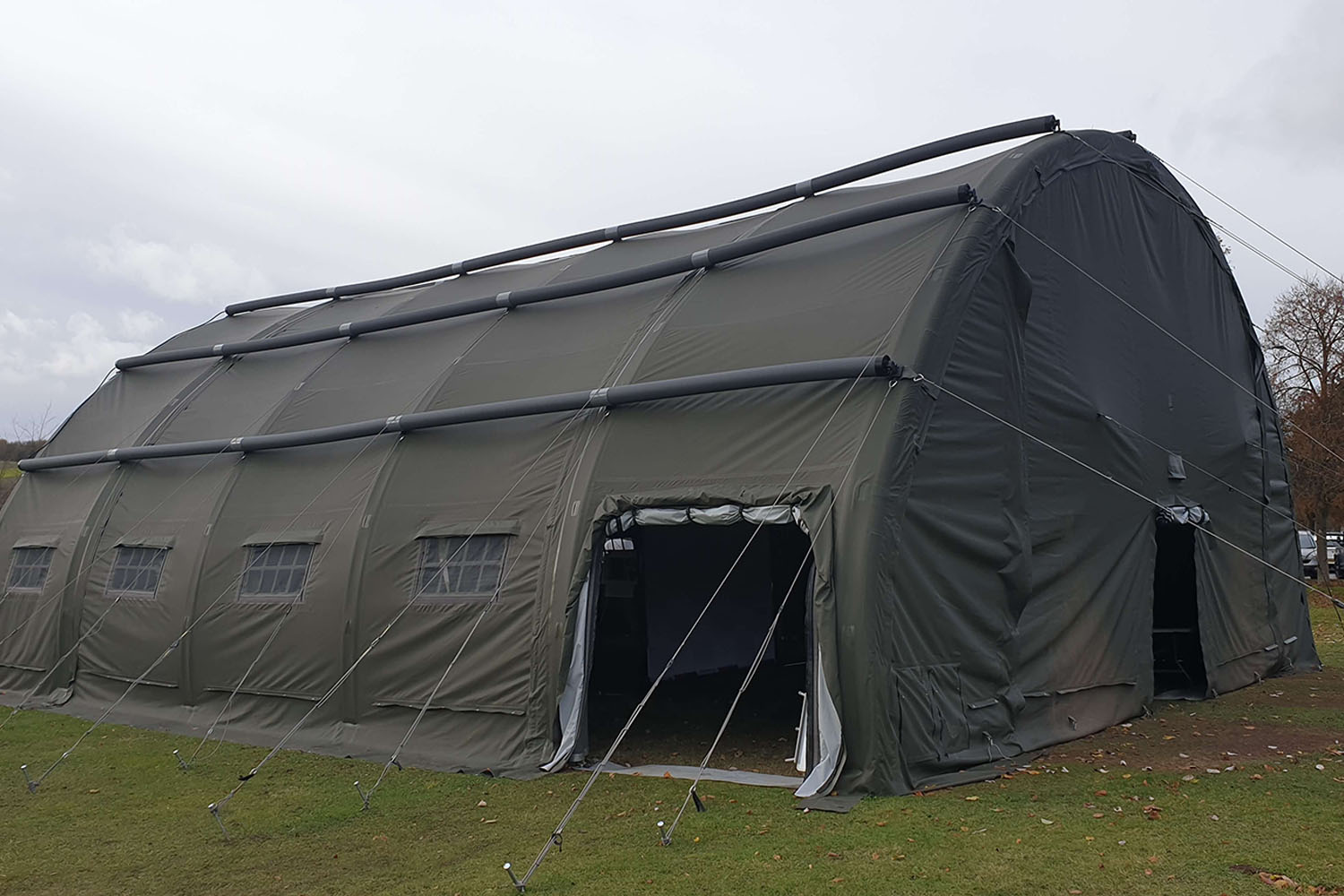 Rapid deploy patented inflatable military tent Nixus RIBS